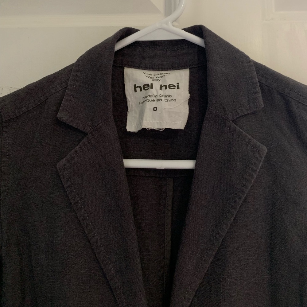 Anthropologie hei hei Gray Linen Blazer!! - Picture 3 of 5